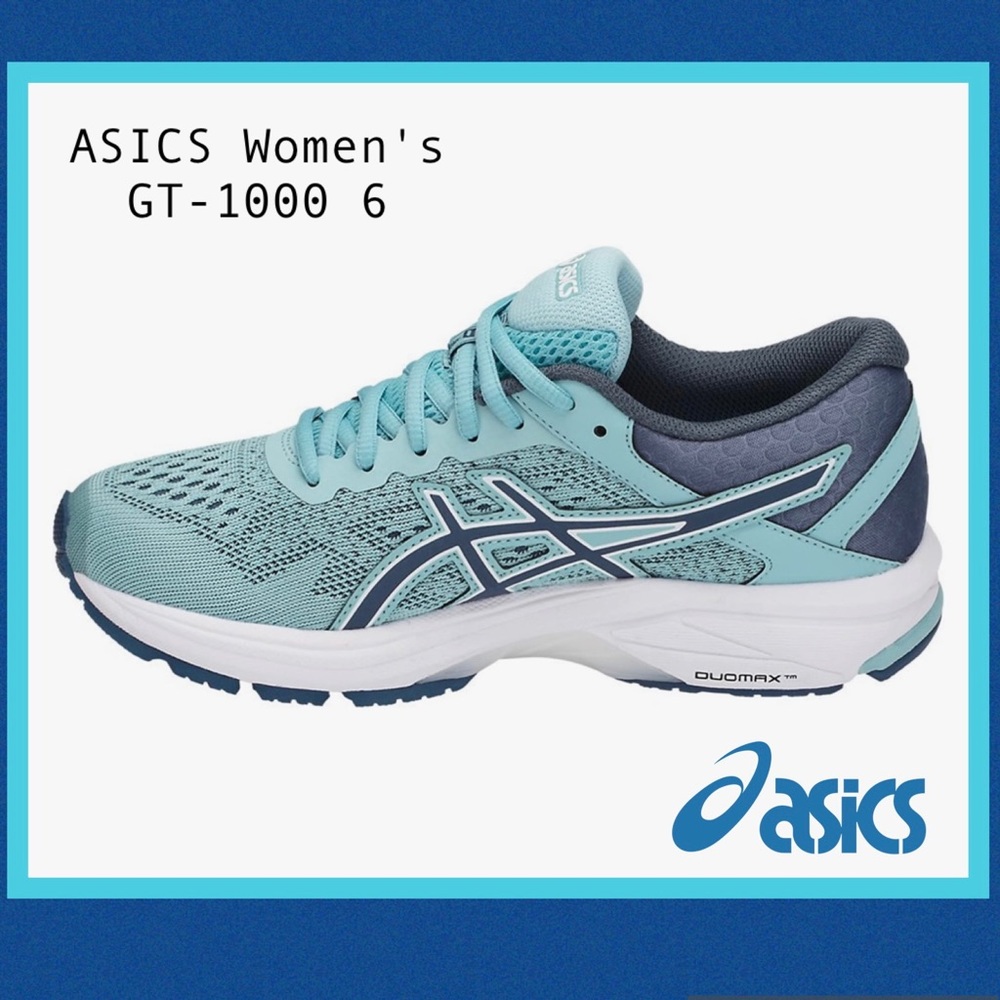 NIB ASICS Women's GT-1000 6 Running Shoe, Porcelain Blue/Smoke Blue/White Size 9 - Picture 4 of 6